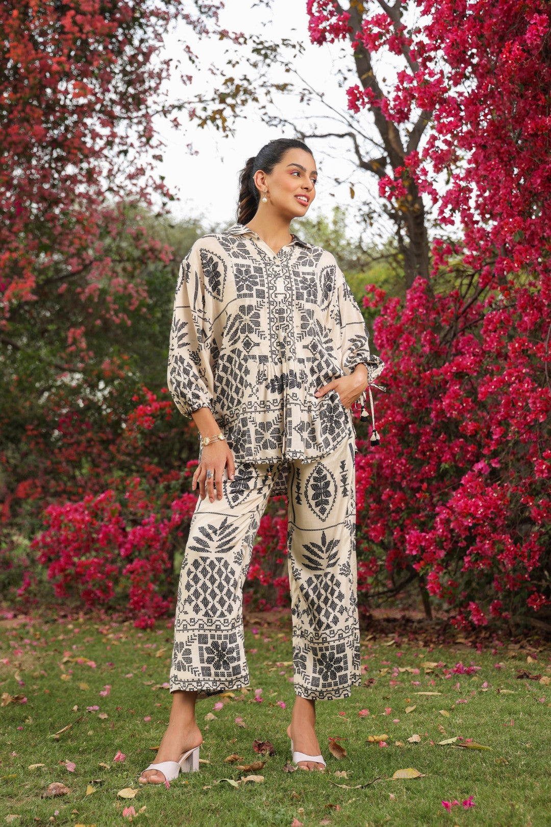 Women Viscose Polyster Fabric Printed Co-Ord Set