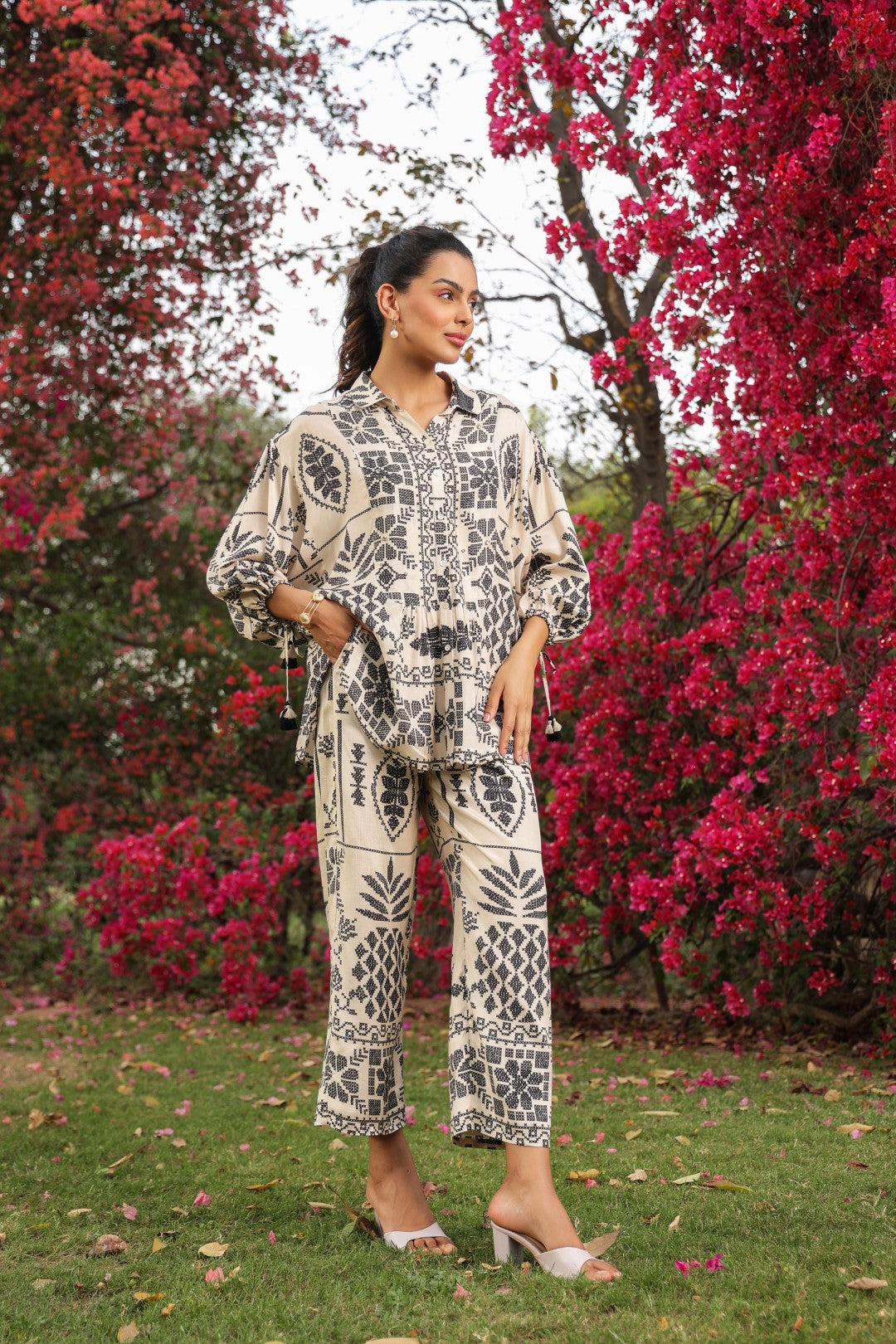 Women Viscose Polyster Fabric Printed Co-Ord Set