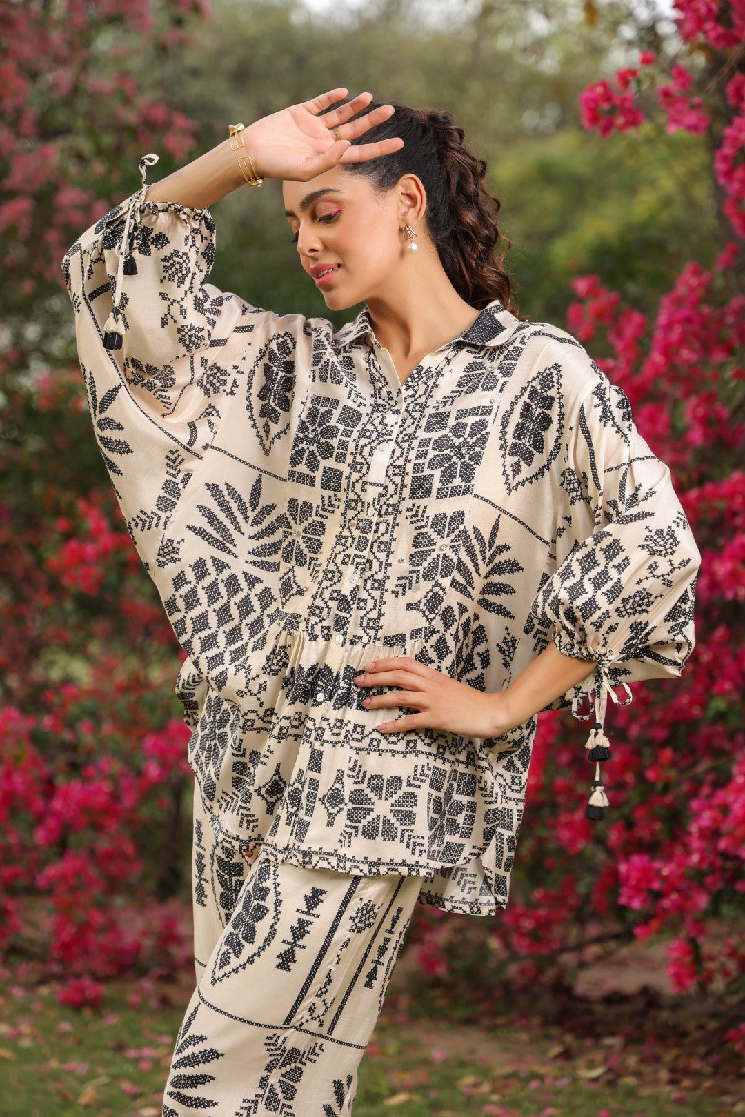 Women Viscose Polyster Fabric Printed Co-Ord Set