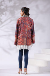 Women Multicolor Printed Embroidered Viscose Shrug