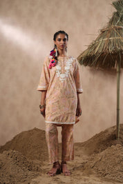 Women Viscose Cotton Printed & Embroidery Co-Ord Set