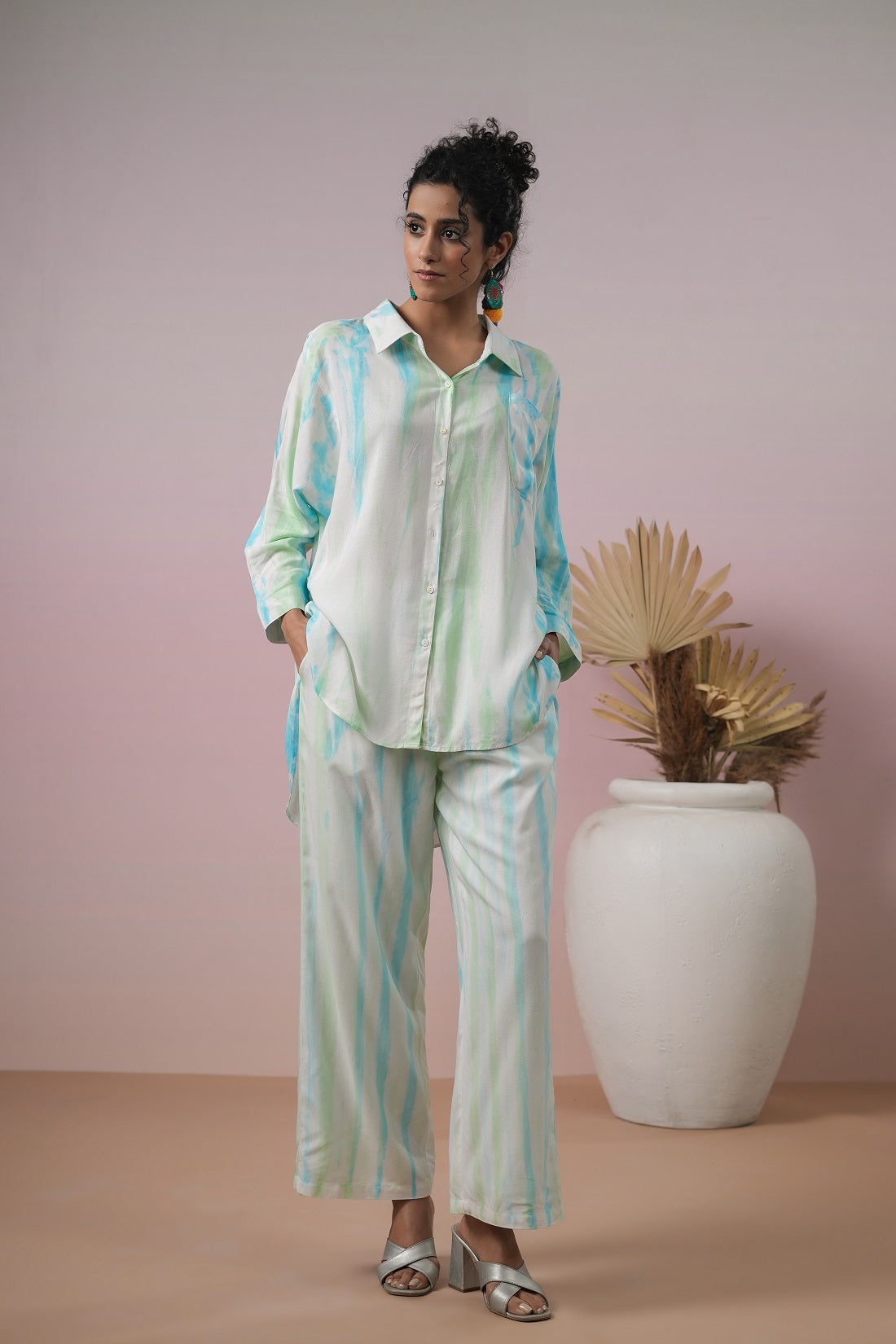 Women Viscose Tie-Dye Co-Ord Set With Pocket