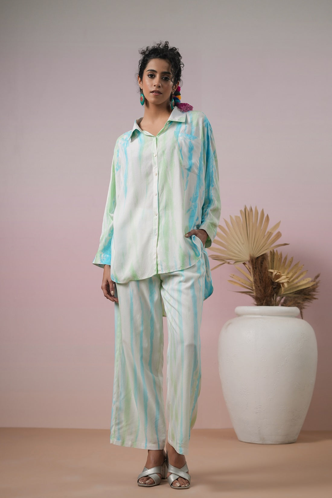 Women Viscose Tie-Dye Co-Ord Set With Pocket