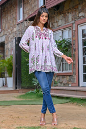 Women Cotton Printed & Embroidery Top