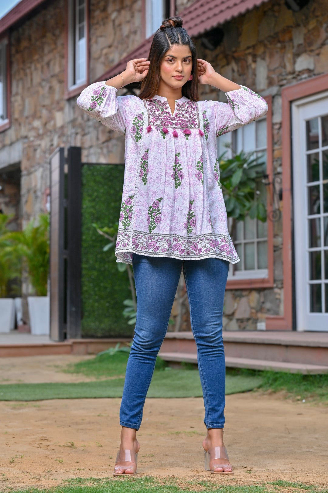 Women Cotton Printed & Embroidery Top