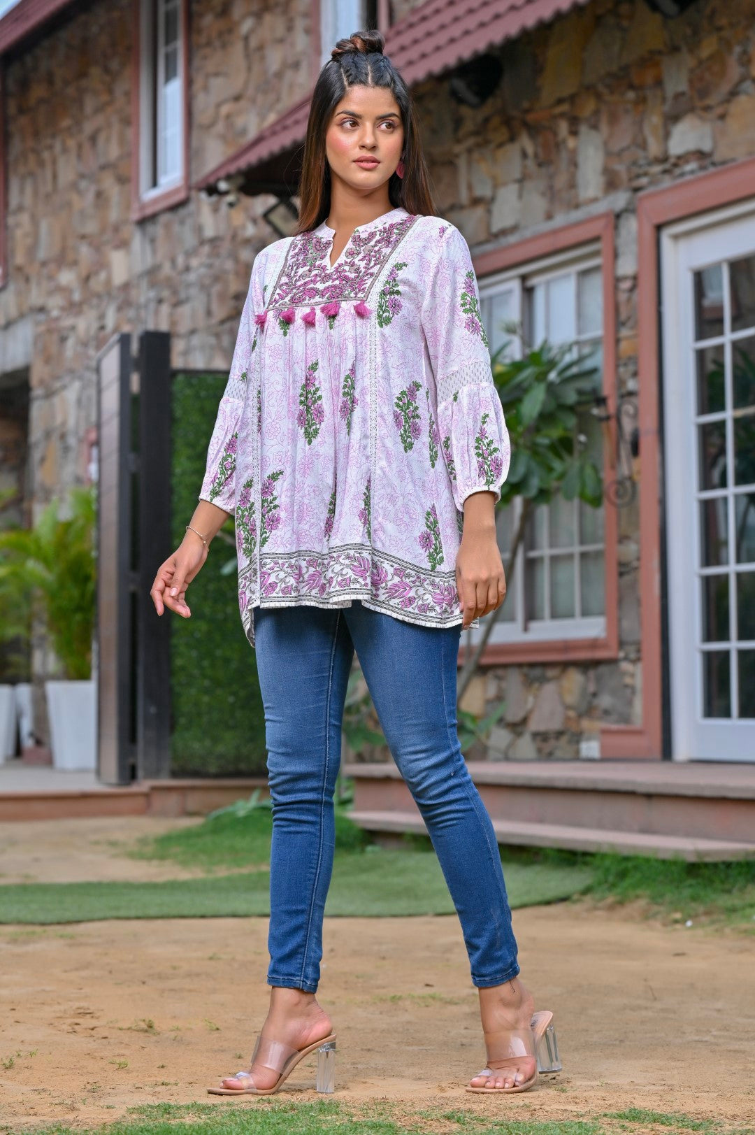 Women Cotton Printed & Embroidery Top