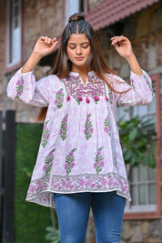 Women Cotton Printed & Embroidery Top