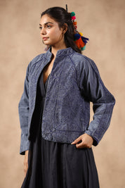 Women Sheeting Fabric Embroidered with Mirror Work Jacket