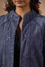 Women Sheeting Fabric Embroidered with Mirror Work Jacket